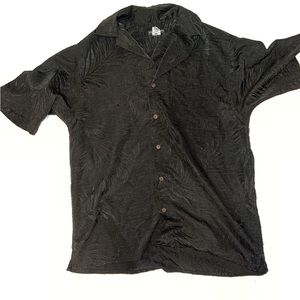 Mens Black Hawaiian Shirt